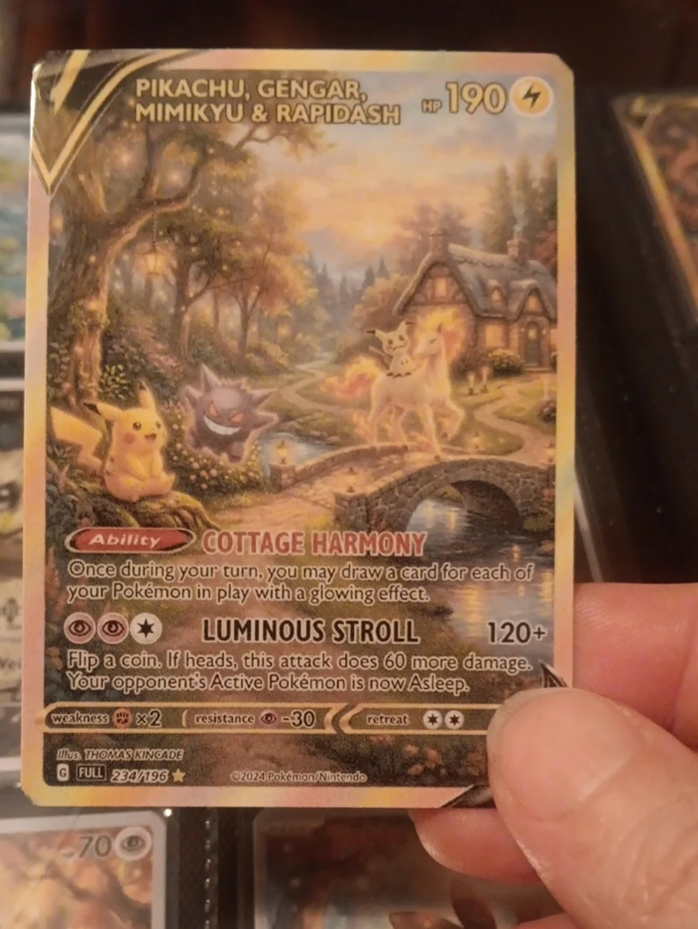 TCG Pikachu, Gengar, Mimikyu & Rapidash Full Art Card – Multicolor